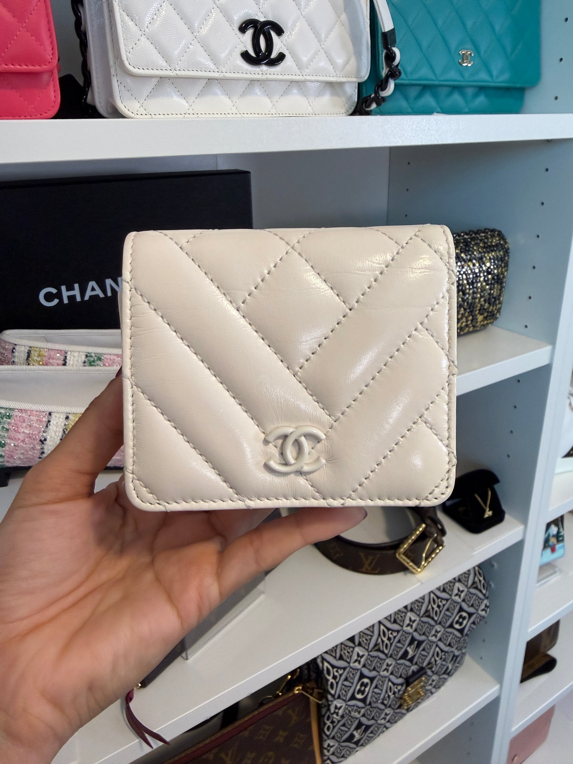 Chanel Chevron Trifold Wallet
