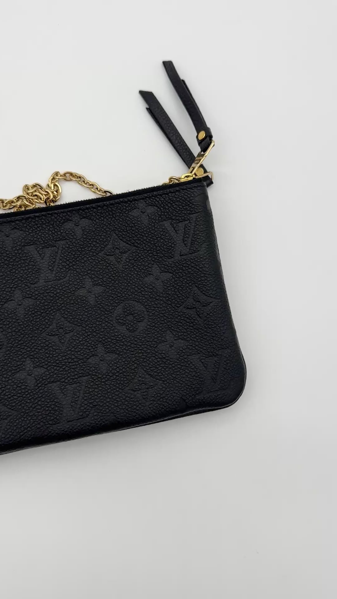 Louis Vuitton Double Zip Pochette Empreinte Black