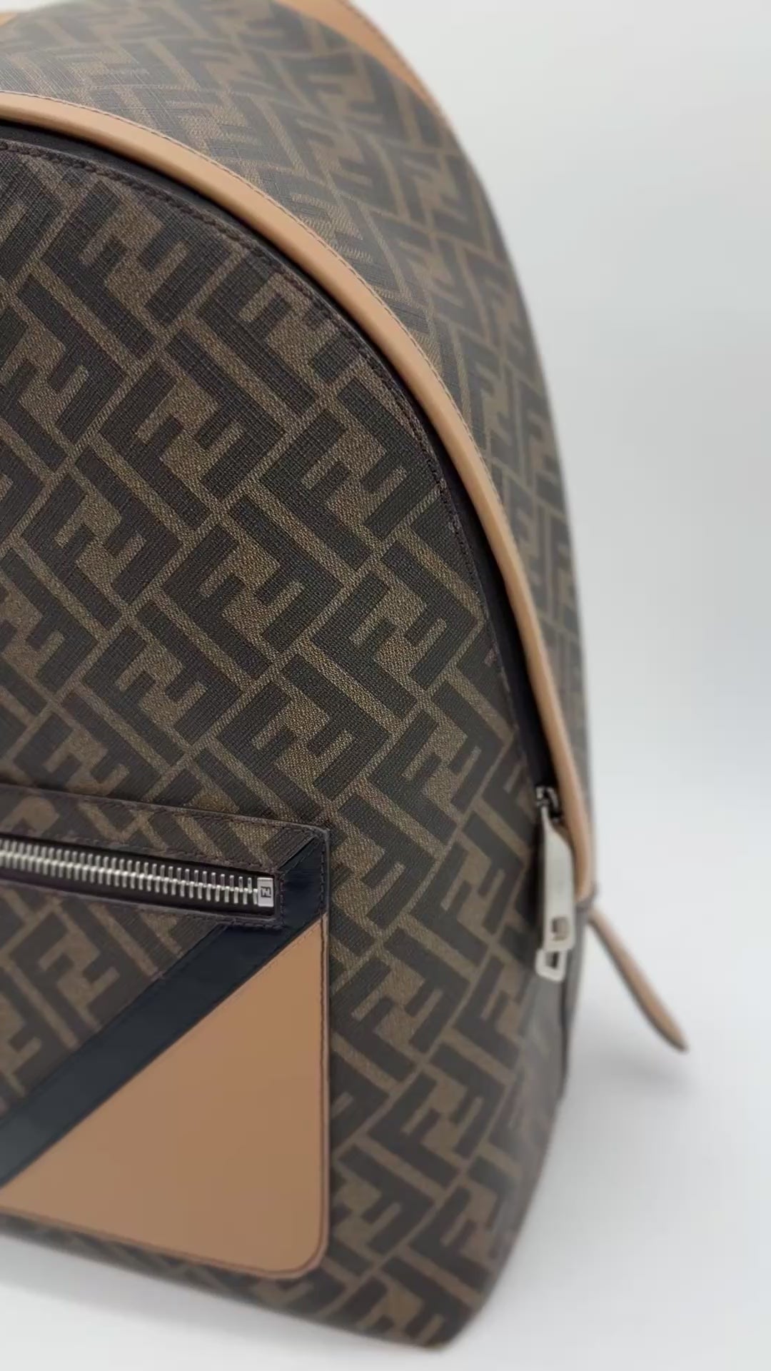 Fendi Diagonal Chiodo Medium Backpack