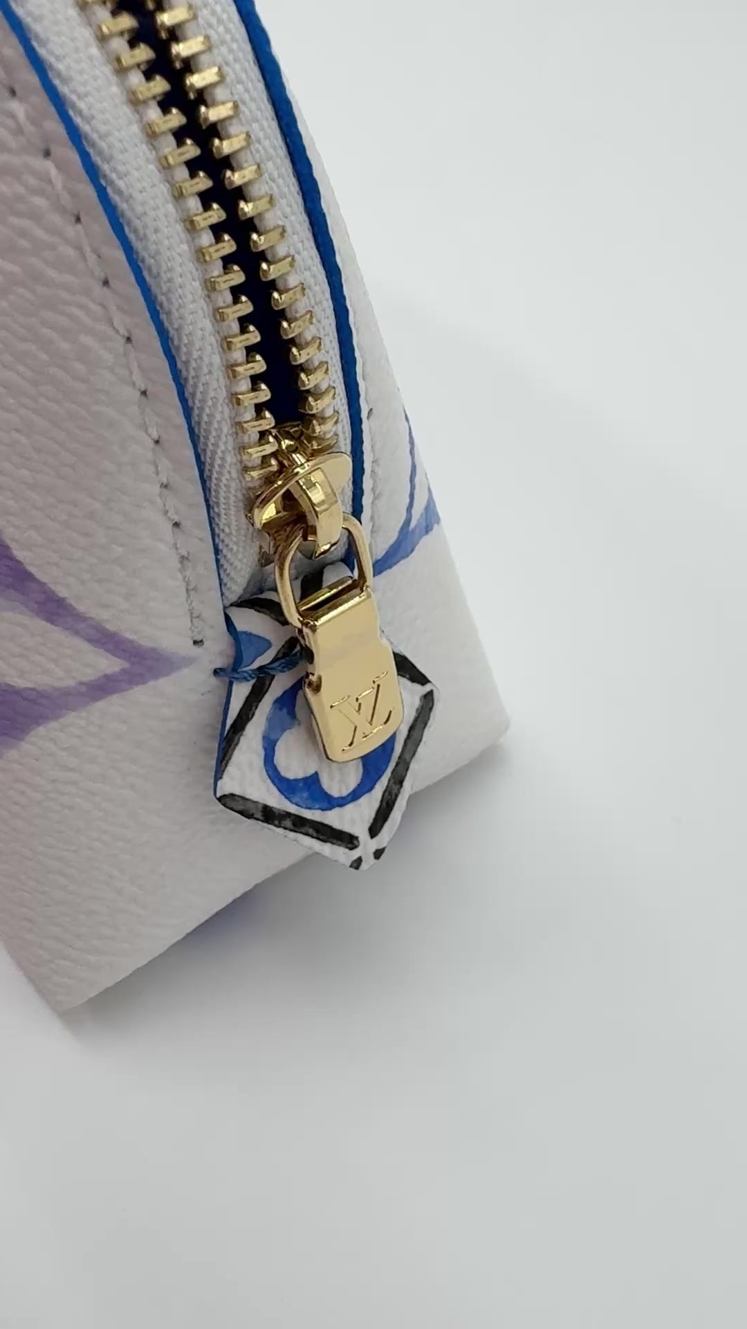 Louis Vuitton By The Pool Blue Giant Monogram Cosmetic Pouch